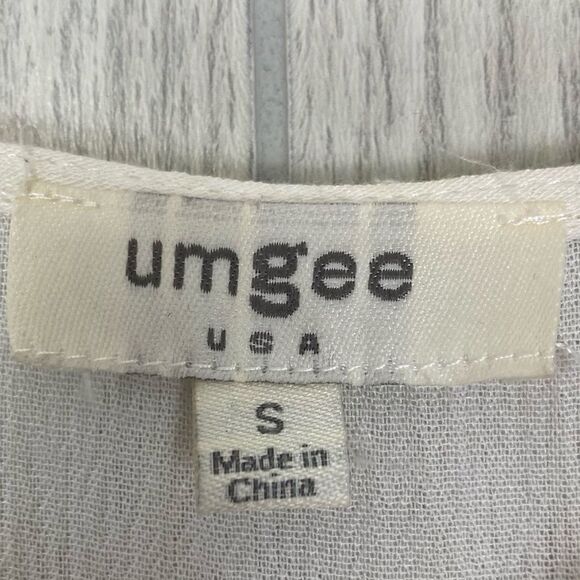 Umgee | Ruffled Floral Embroidered Peasant Dress Size Small - Picture 12 of 13